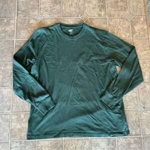 Lands' End Mens Green Long Sleeve Shirt Super-T Large 42-44